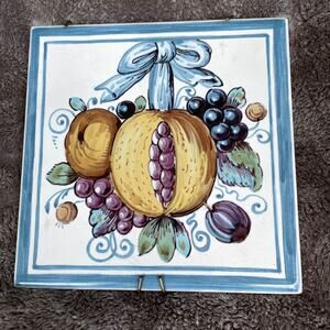 Metropolitan Museum of Art Ceramic Tile Fruit Swiss Stove Pfau MMA Trivet